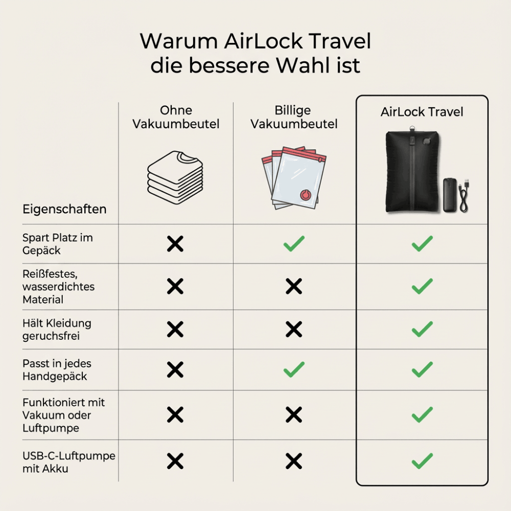 AirLock Travel - Reise Vakuumbeutel